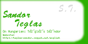 sandor teglas business card